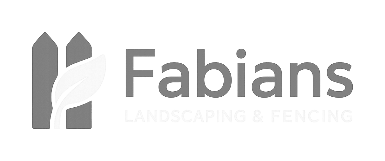 fabians landscaping & fencing logo upscaled transparent light greyscale